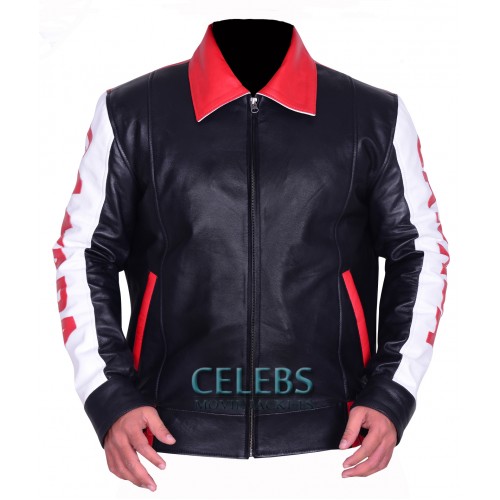 Canadian Flag Biker Bomber Leather Jacket